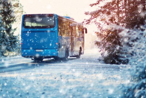 Blog - Bus Driving Through a Snow Storm in the Woods